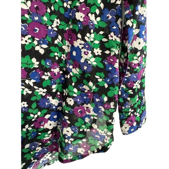 Lauren Ralph Lauren Floral Button Up Blouse Cotton Like New Size Large - Picture 5 of 6